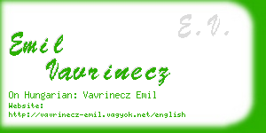 emil vavrinecz business card